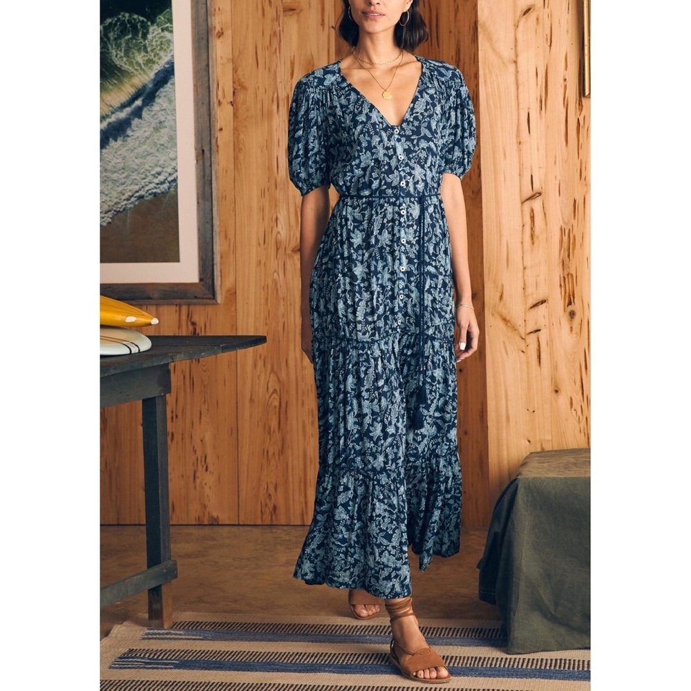 FAHERTY Orinda Blue Esna Floral Maxi Dress XS - Picture 14 of 14